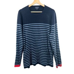 Brooks Brothers blut stipe cotton pullover crewneck shirt nautical old money XL